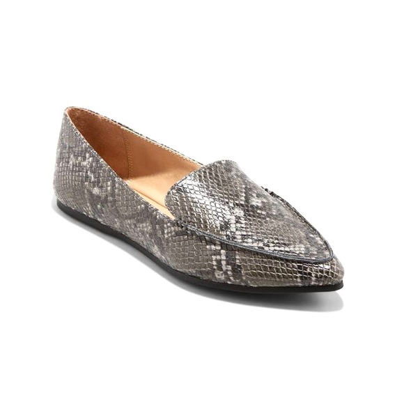 Micah Pointed-Toe Flat Loafers - Women's Size 7 - Faux Snakeskin Shoes - Picture 3 of 4